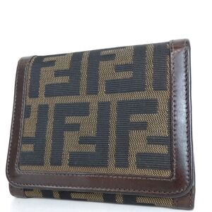 Authentic Fendi Zucca Bi-fold Wallet nylon